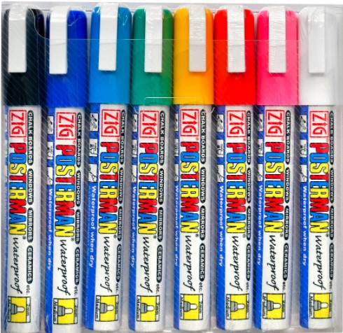 Zig Posterman Medium Acrylic Paint Markers Basic - Set of 8